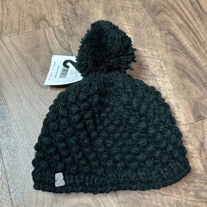 Spyder Girls BRRR Berry Knitted Pom Ski Hat Black Color